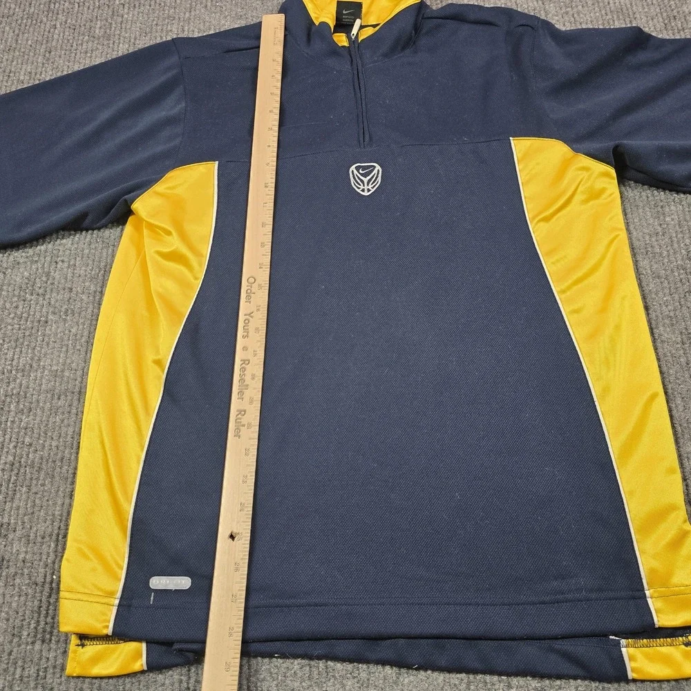 Nike Dri-FIT Pullover Shirt Mens‎ Medium Blue Yellow Quarter Zip Basketball Y2K
